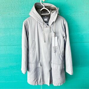 POETRY ICE GREY SHERPA BORG FLEECE LINED PARKA COAT 2-in-1 JACKET SIZE SMALL NWT